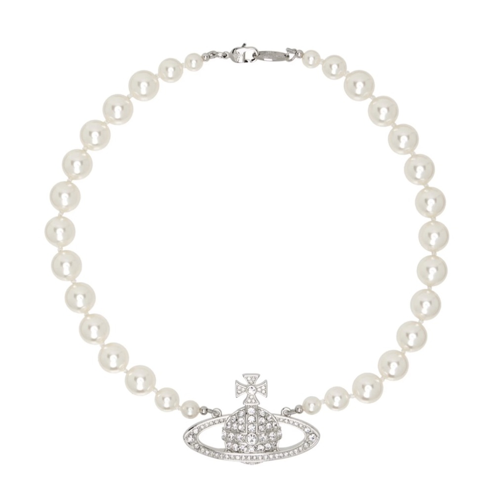 VIVIENNE WESTWOOD One Row Pearl Bas Relief Choker